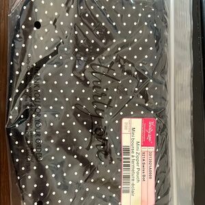 Thirty-One Black Polka Dot Mini Zipper Pouch